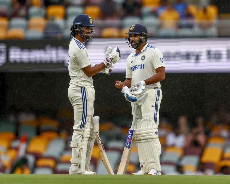 Batters falter once more; India struggles at 51/4 on a rain-affected day