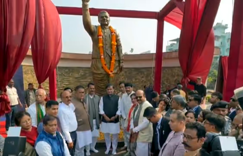 Assam CM Himanta Unveils Statue of Vajpayee in Guwahati