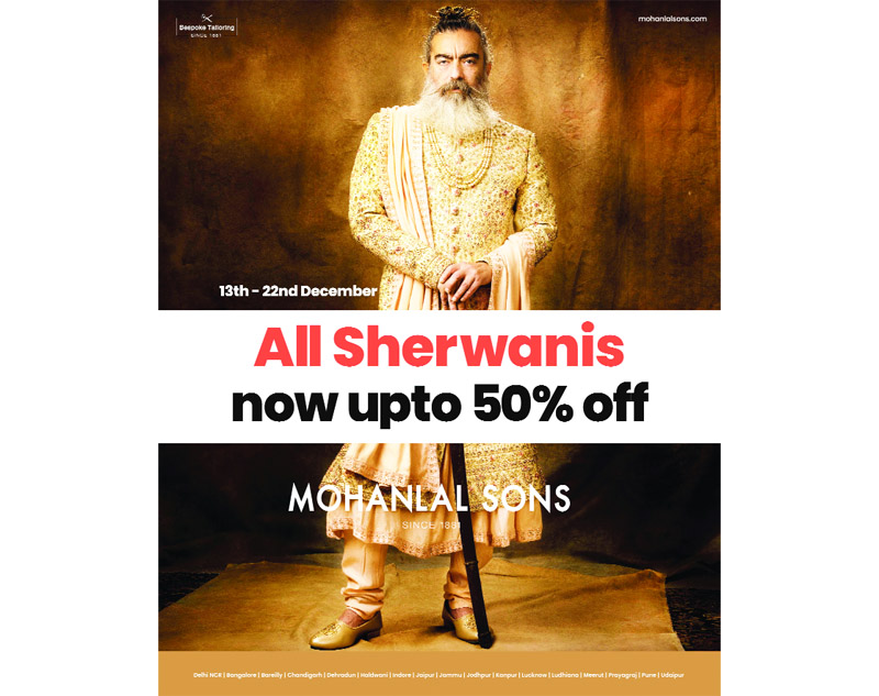 Mohanlal Sons Launches Sale of Achkans and Sherwanis